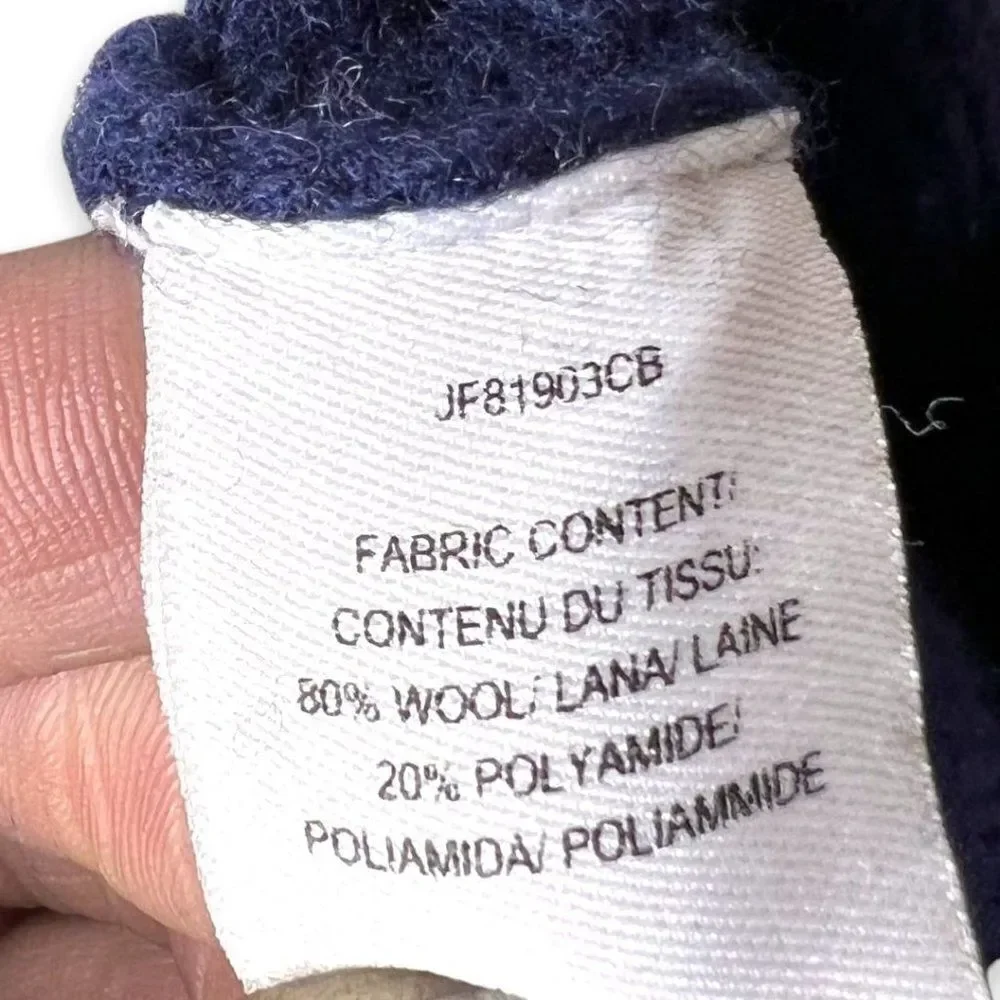 Derek 10 Lam Crosby Wool Blue Grey Turtleneck Contrast Block Sweater Size S